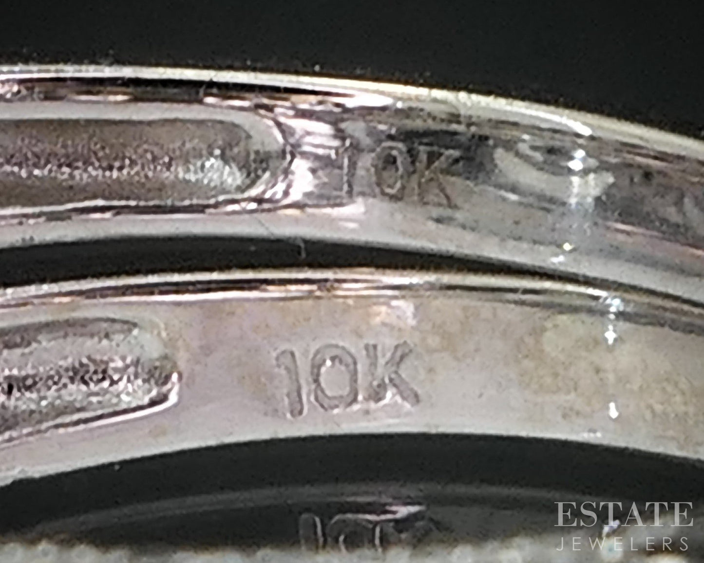 10k White Gold Round Natural 1.12ctw Black Diamond Wedding Set 5.7g i19159