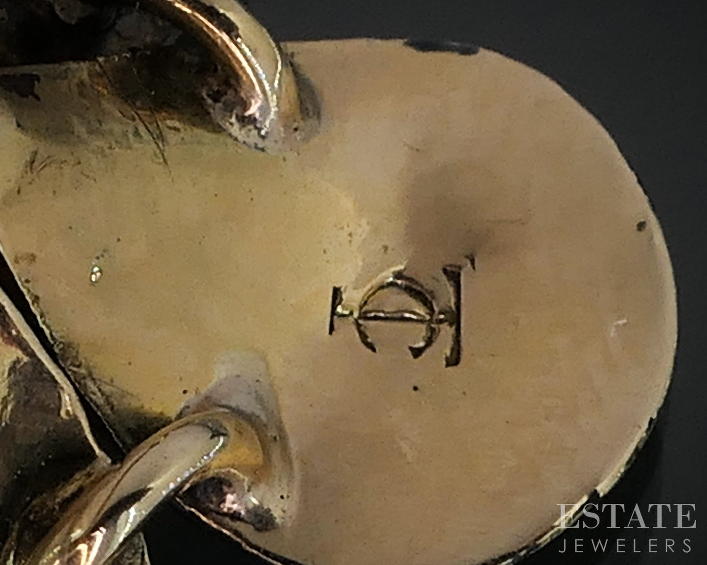 Antique 14k Yellow Gold Enameled Flower Akoya Pearl Pin Brooch 3.7g i19158