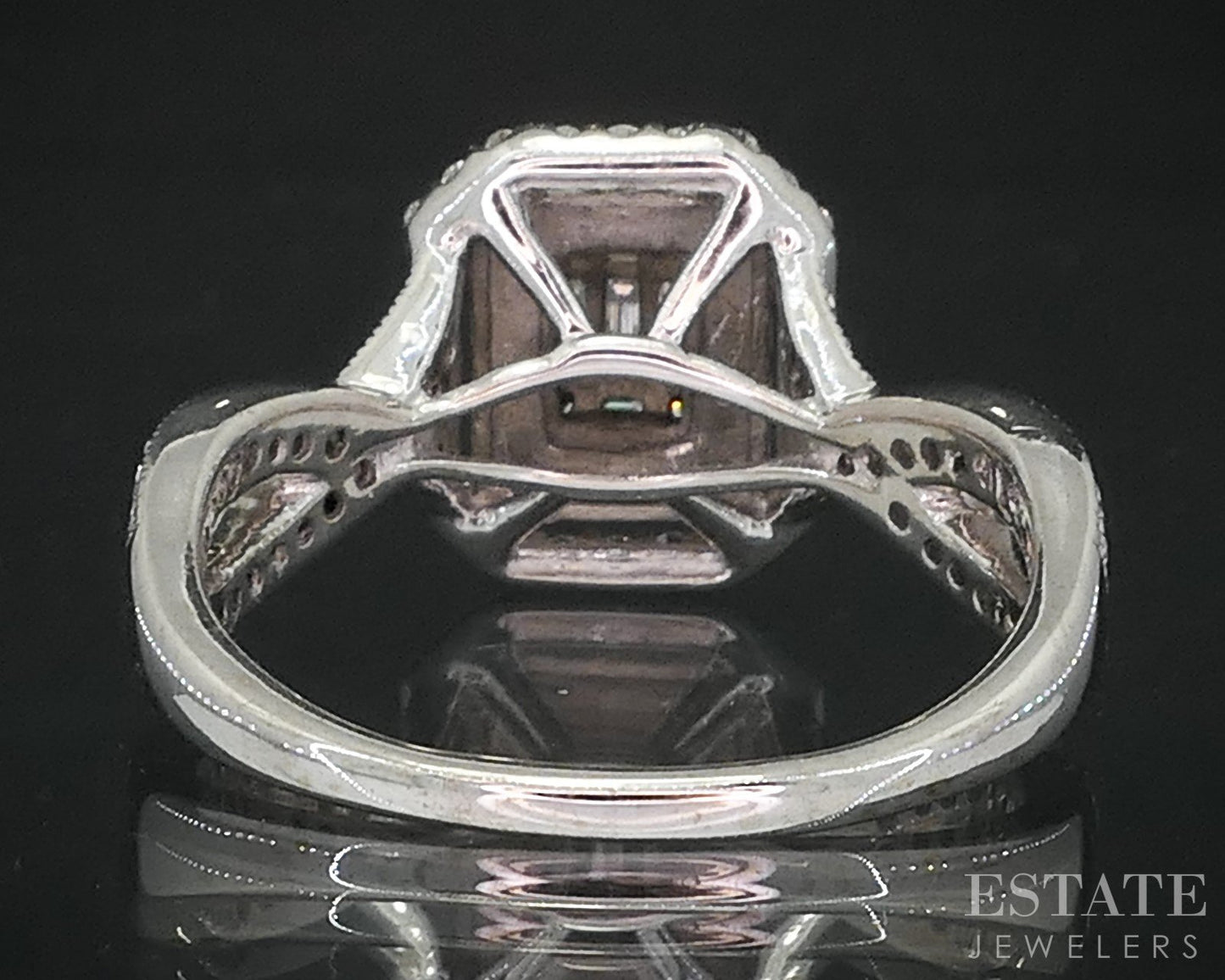 14k White Gold Natural 1ctw Diamond Cluster Halo Engagement Ring 6.1g i19155