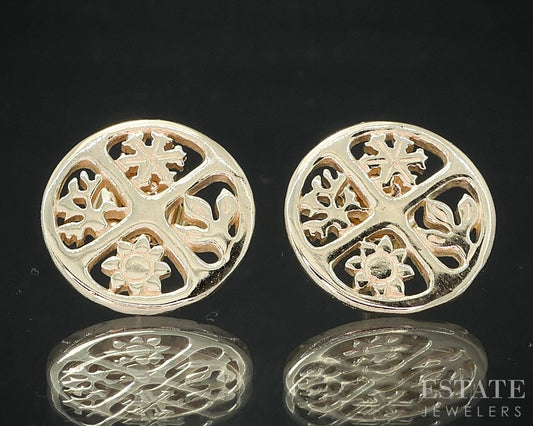 14k Yellow Gold James Avery Four Seasons Button Stud Earrings 3.7g i19153