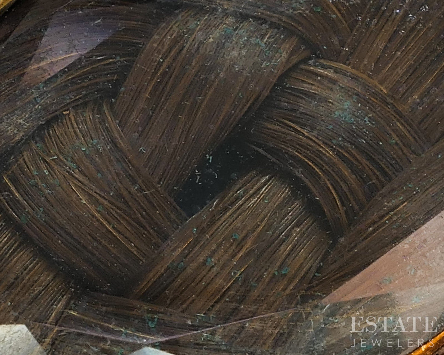 Antique Victorian 14k Yellow Gold Braided Hair Mourning Pin Pendant 15g i19181