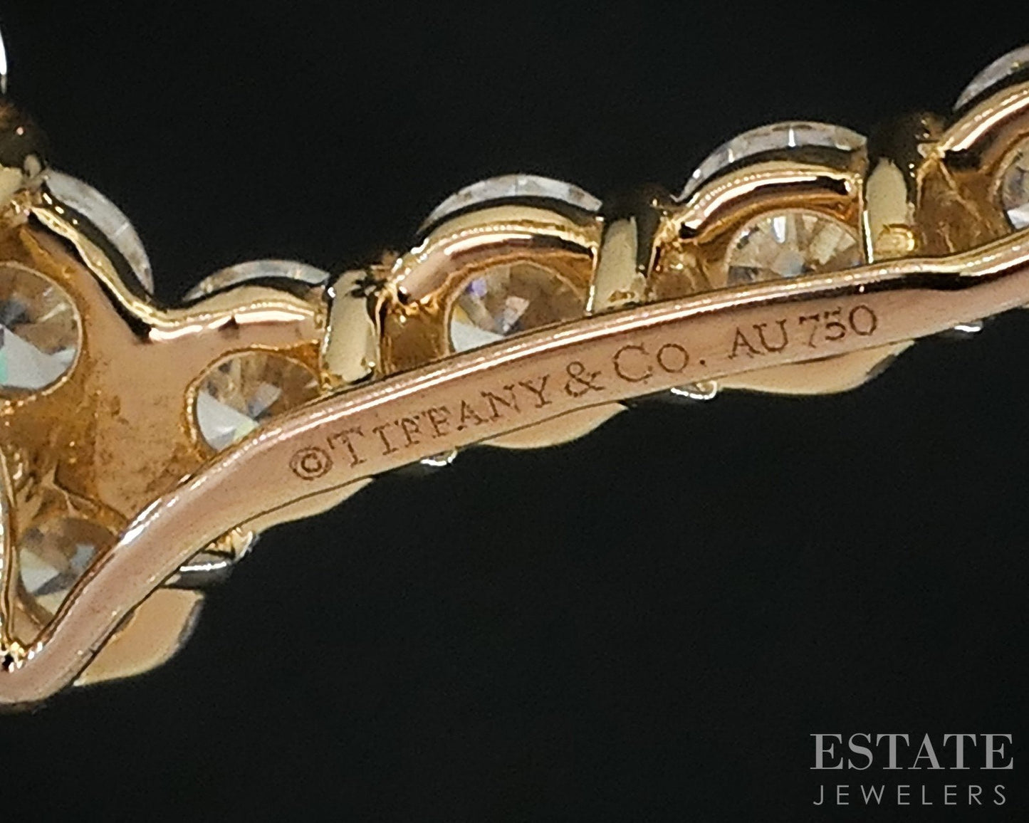 18k Rose Gold Tiffany & Co. Large Classic Heart Diamond Necklace 16"L 5g i19149