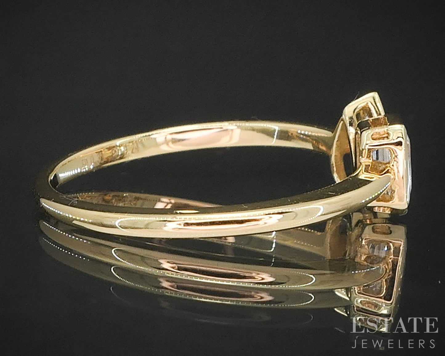 18k Yellow Gold Natural .51ctw Diamond You And Me Ladies Ring 1.9g i19184