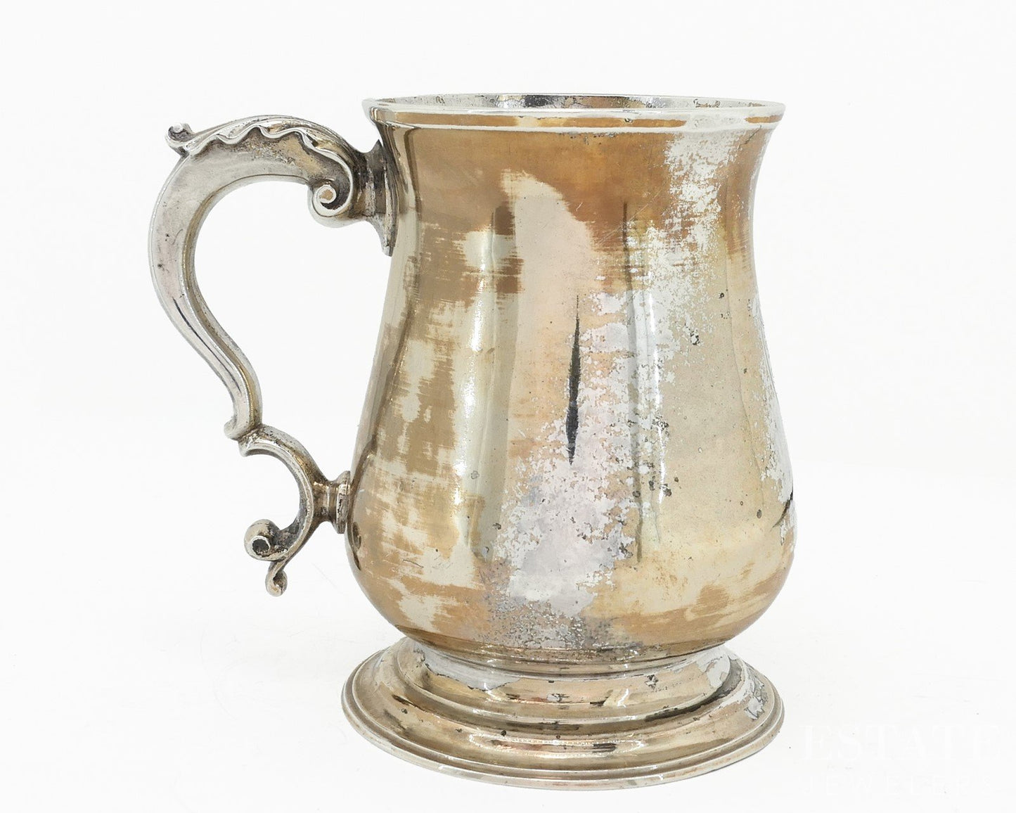Sterling 1762 Charles Whipham & Charles Wright Handled 4" Cup 256g p18866