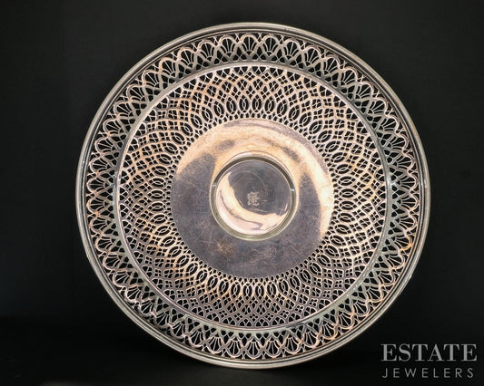Sterling Tiffany & Co. Makers 18670 Pierced Cake Plate Charger 401g i19217