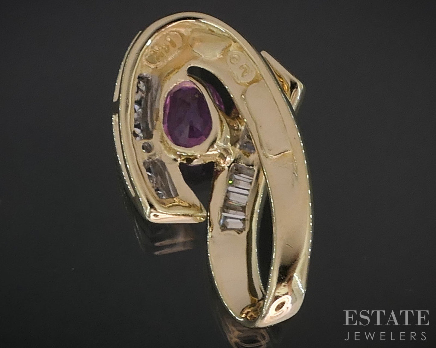 14k Yellow Gold Natural Pink Sapphire & Diamond Ladies Pendant 2.6g i19207