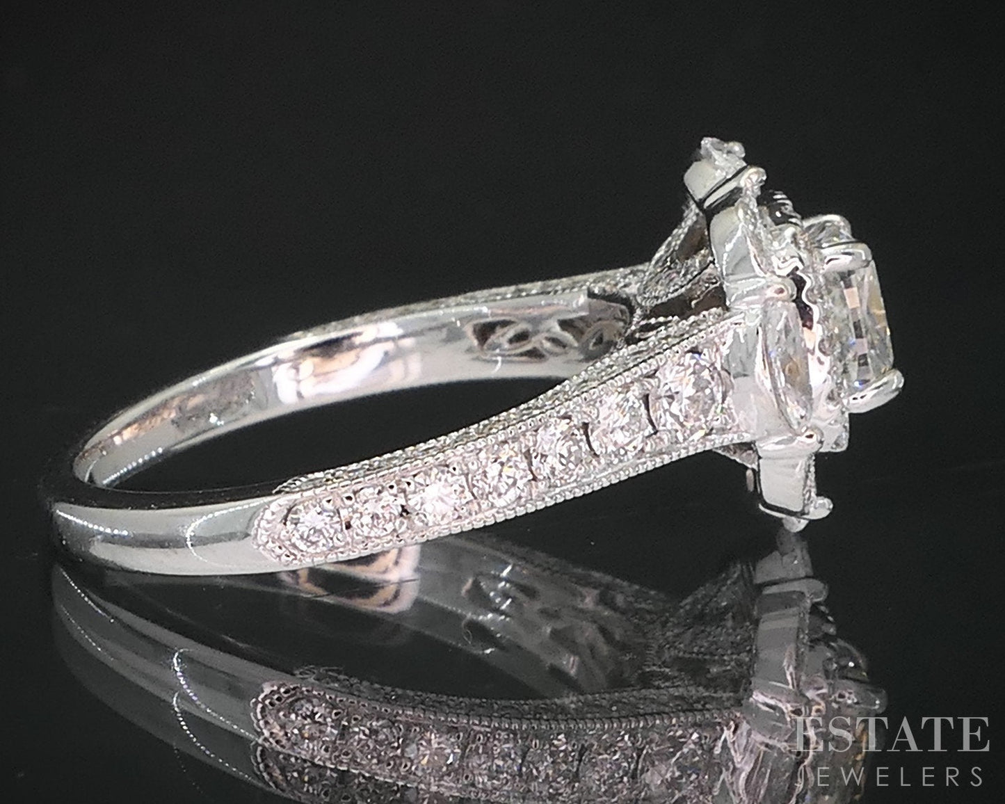 14k White Gold Natural 1.60ctw Diamond Neil Lane Halo Engagement Ring 4g i19194