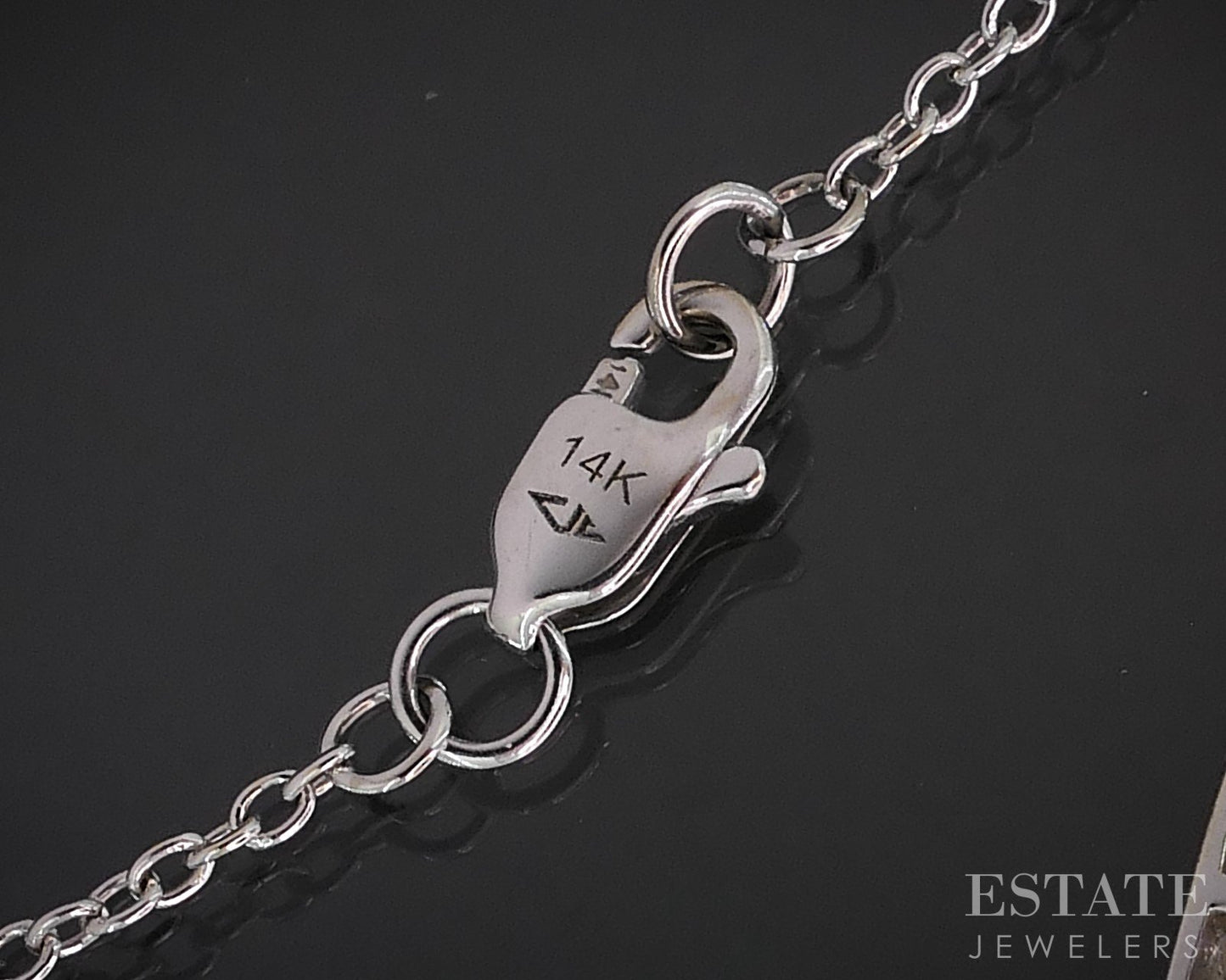 14k White Gold Natural .75ctw Diamond Curved Bar Ladies Necklace 4g 22"L i19211