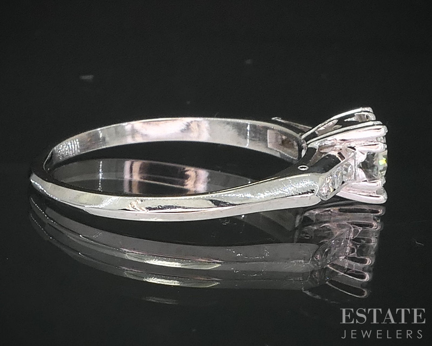 Antique Platinum Transitional Natural .53ctw Diamond Engagement Ring 4.1g i19196
