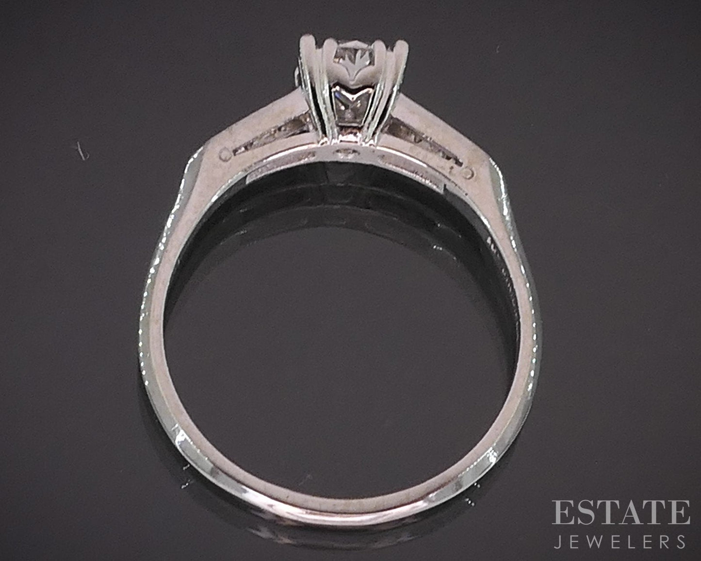 Antique Platinum Transitional Natural .53ctw Diamond Engagement Ring 4.1g i19196