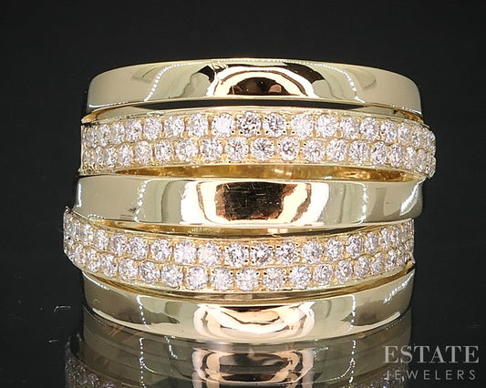 18k Yellow Gold Natural .66ctw Diamond CIRARI Ladies Band Ring 10.7g i19197