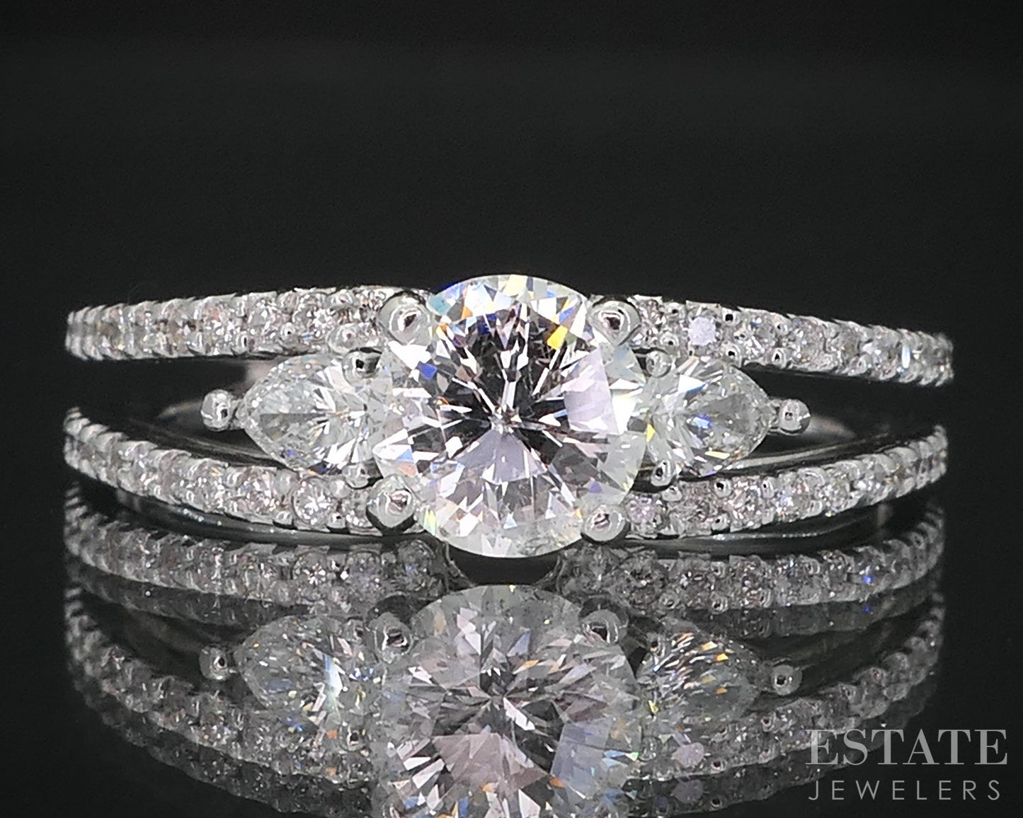 14k White Gold Natural 1.04ctw Diamond Gabriel & Co. Engagement Ring 4.2g i19202