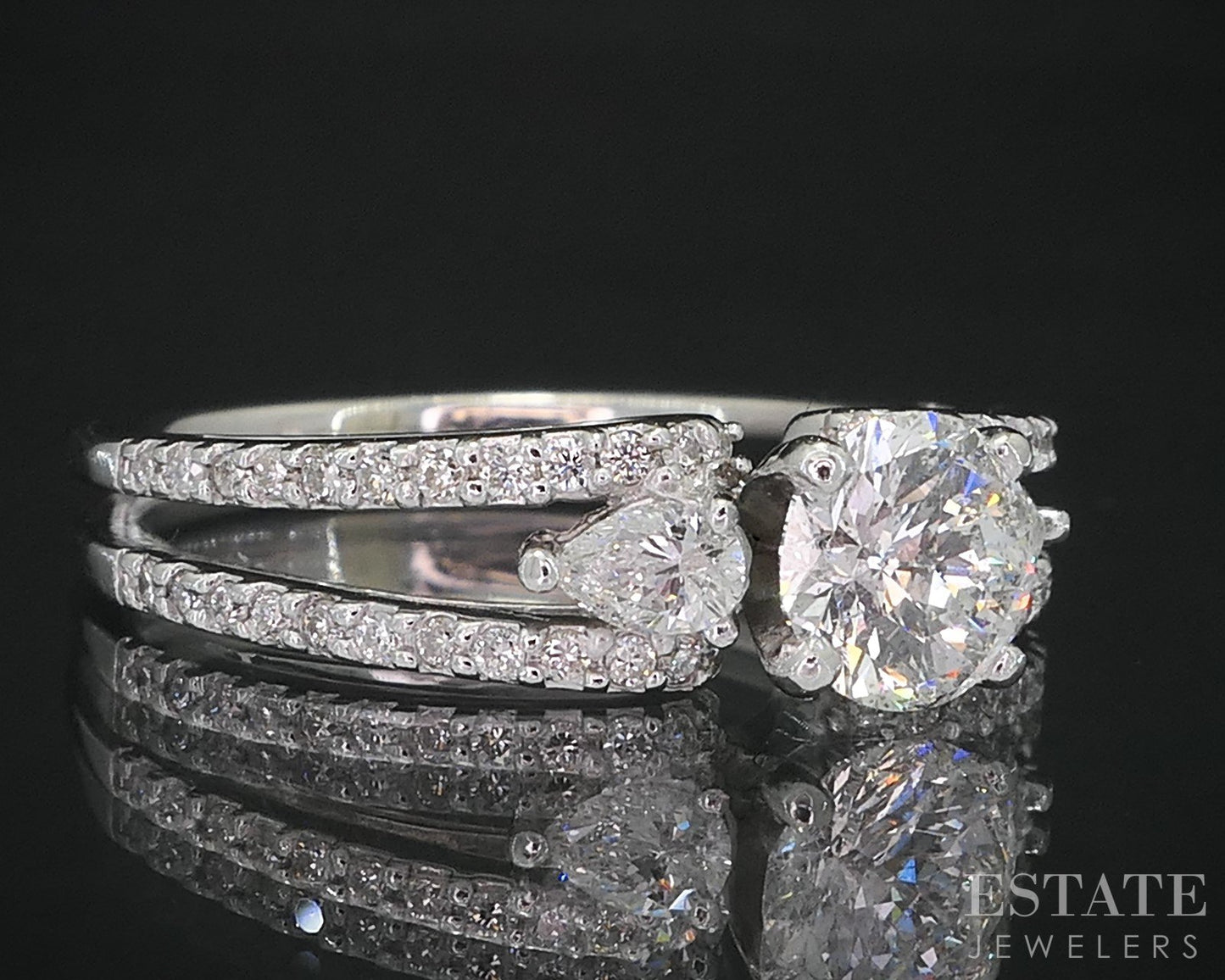 14k White Gold Natural 1.04ctw Diamond Gabriel & Co. Engagement Ring 4.2g i19202