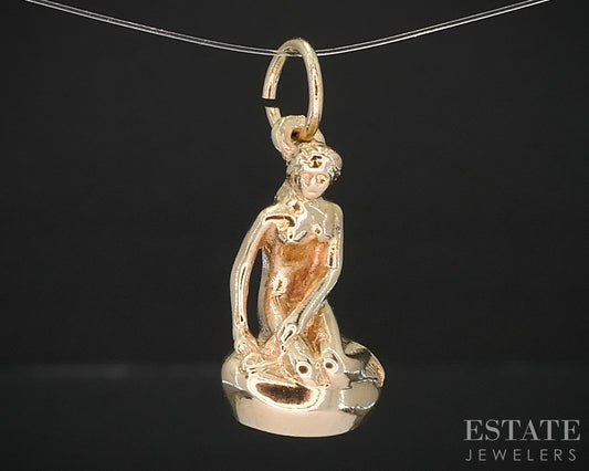 14k Yellow Gold The Little Mermaid Bernhard Hertz Denmark Charm 3.1g i19201