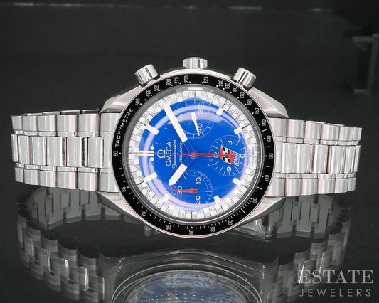 Omega Speedmaster Schumacher Blue Cart Dial Chronograph Mens Watch i19230