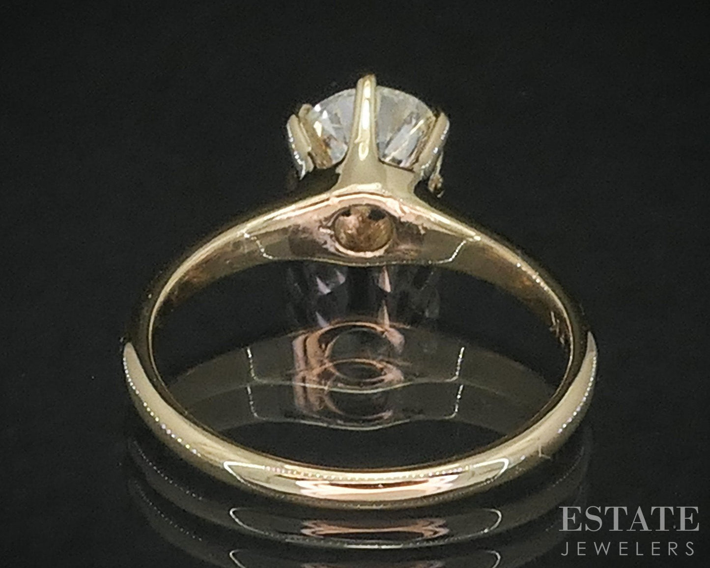 Antique 14k Yellow Gold European Natural 1.21ct Diamond Solitaire Ring i19238