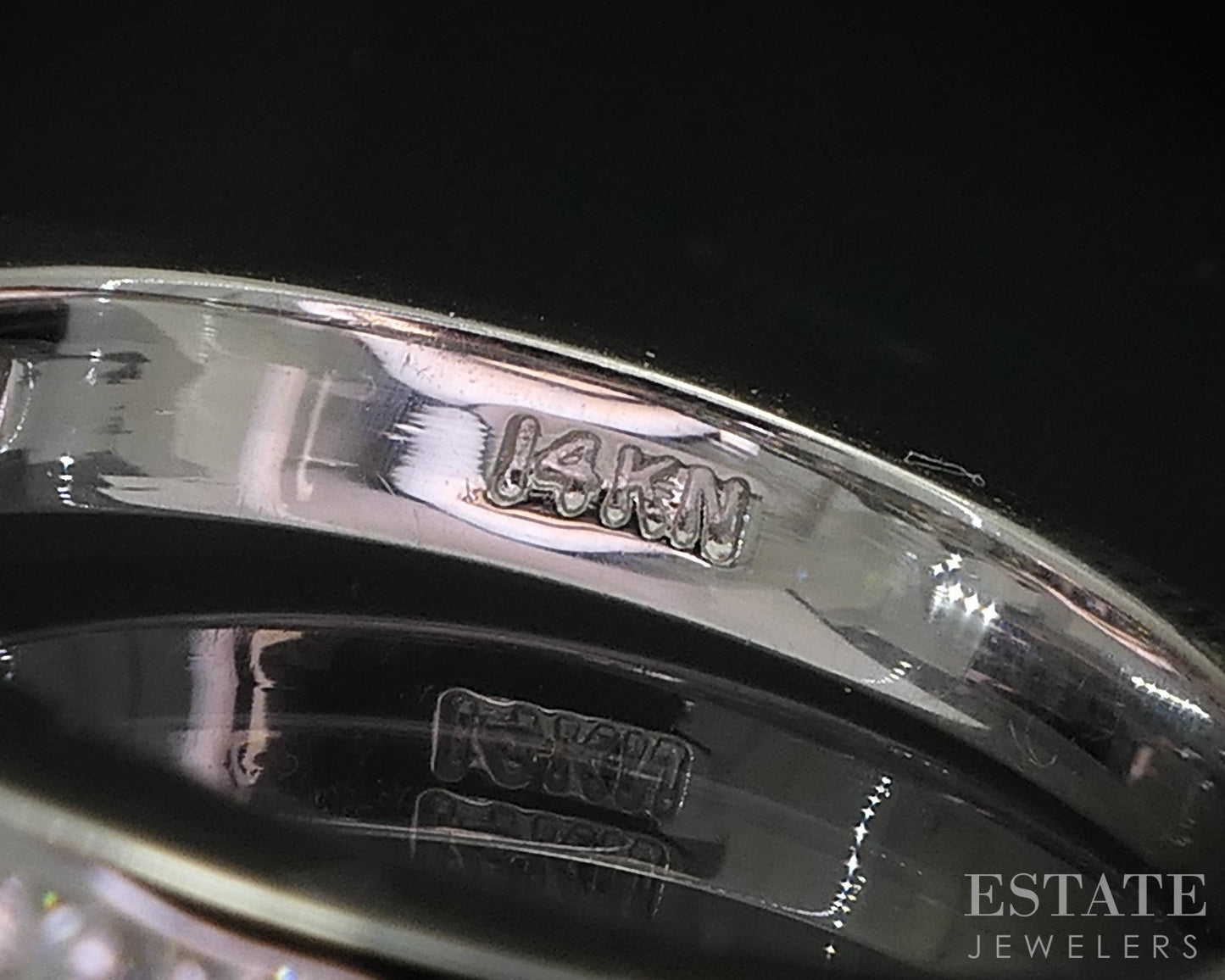 14k White Gold Round Natural 1.51ctw Diamond Engagement Ring 5.4g i19239