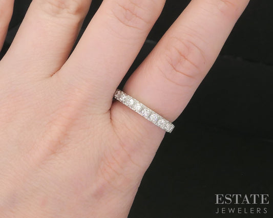 Vintage Platinum Round Natural .28ctw Diamond Ladies Wedding Band 6.8g i19240