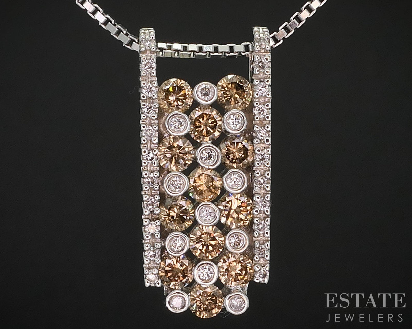 14k White Gold EFFY Natural .39ctw Diamond Ladies Necklace 6.7g 20"L i19241