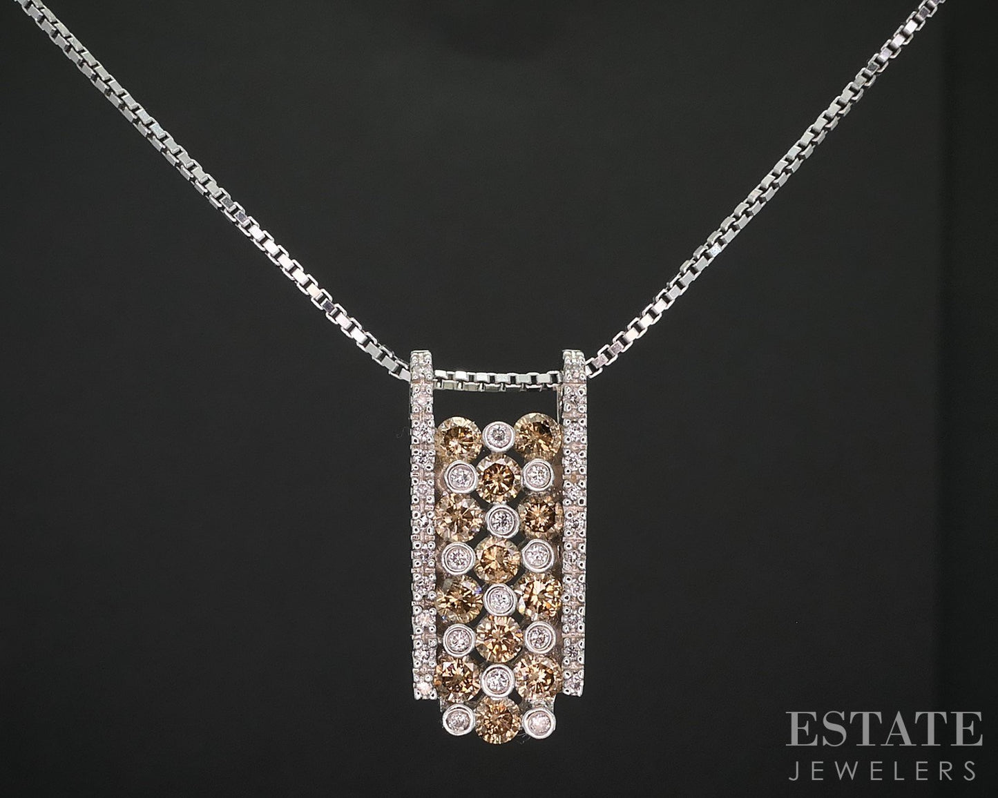 14k White Gold EFFY Natural .39ctw Diamond Ladies Necklace 6.7g 20"L i19241