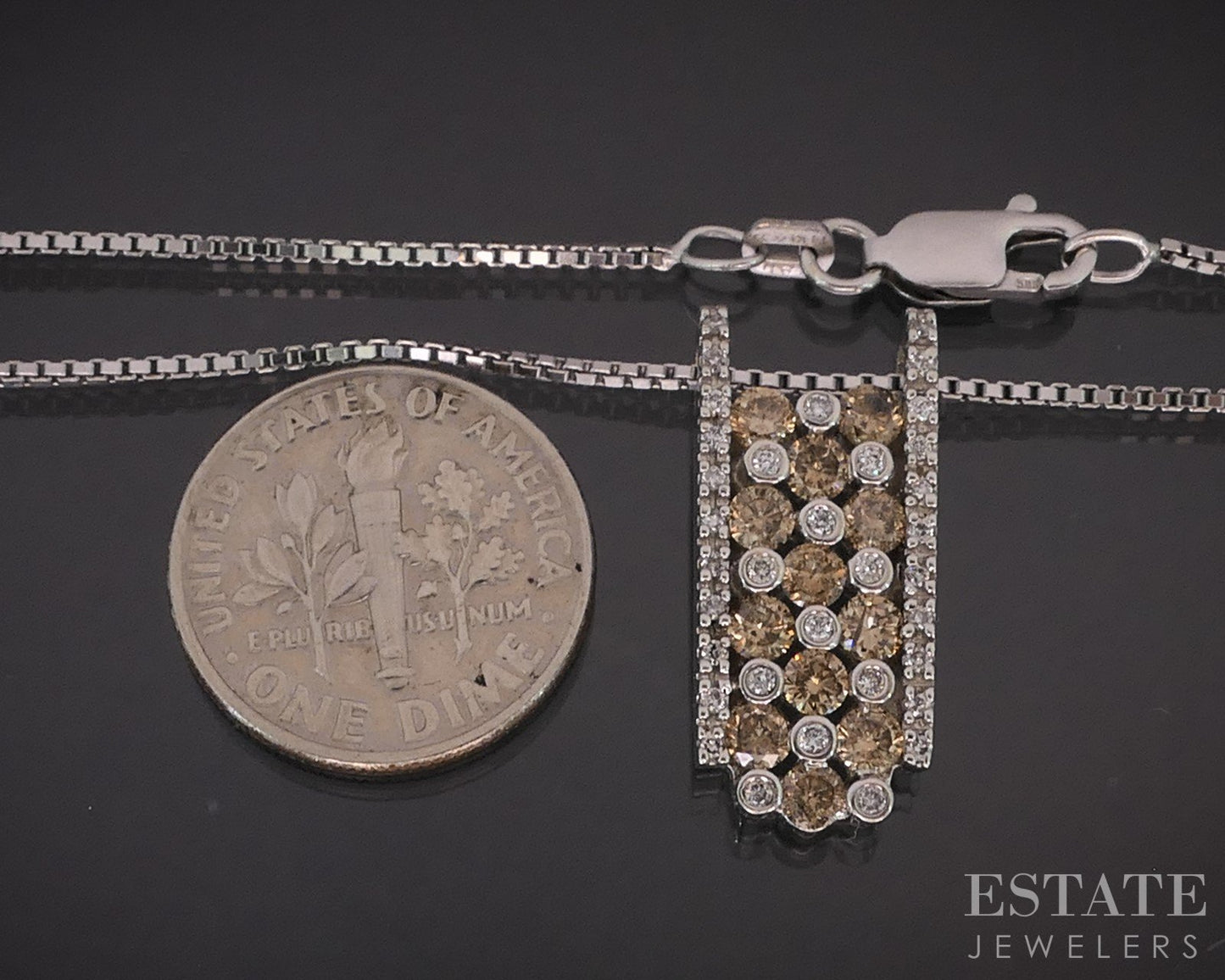 14k White Gold EFFY Natural .39ctw Diamond Ladies Necklace 6.7g 20"L i19241