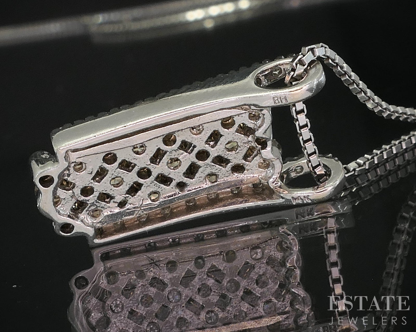 14k White Gold EFFY Natural .39ctw Diamond Ladies Necklace 6.7g 20"L i19241