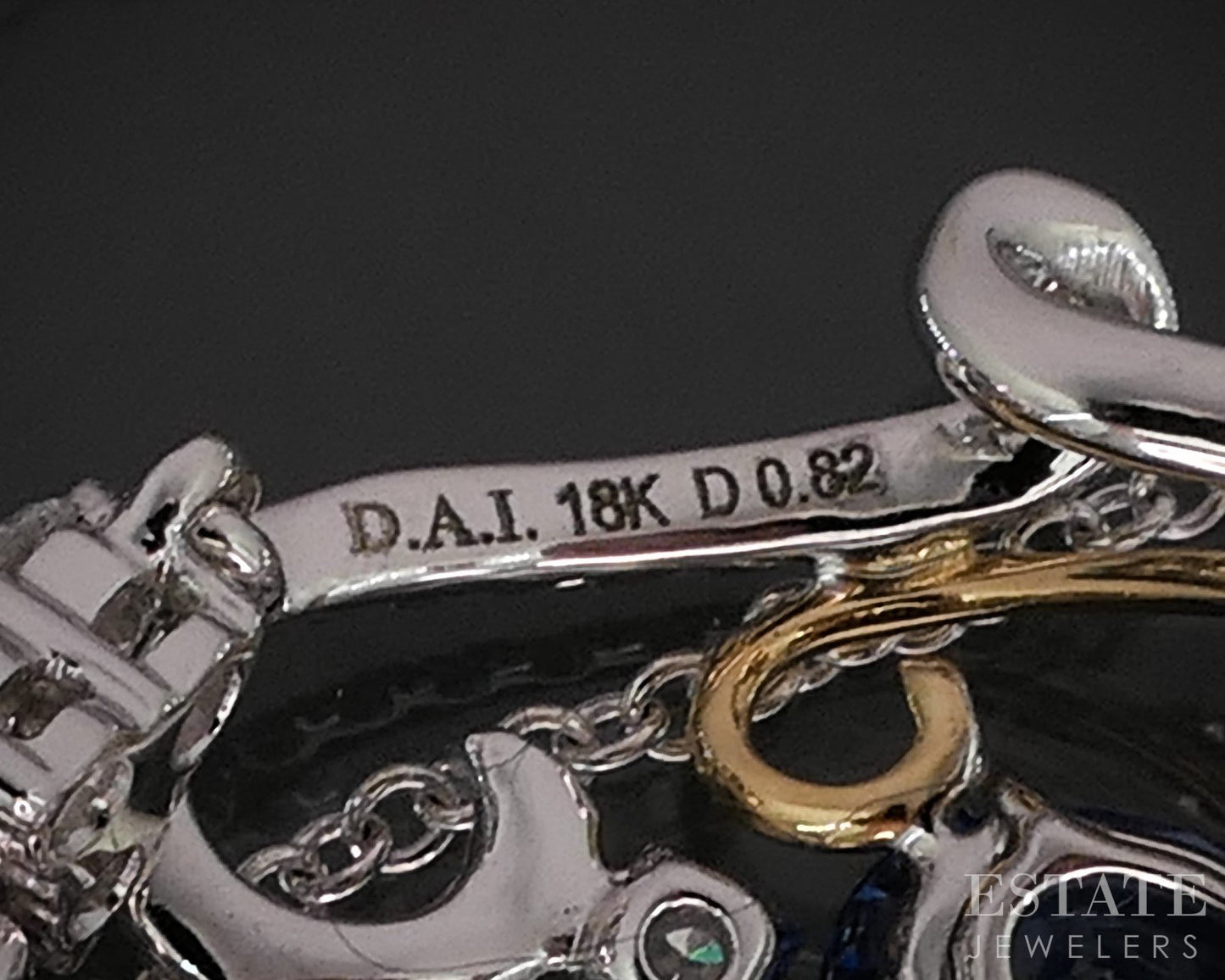 18k White Gold Natural Blue Sapphire & Diamond Ladies Necklace 5.7g 16"L i19264