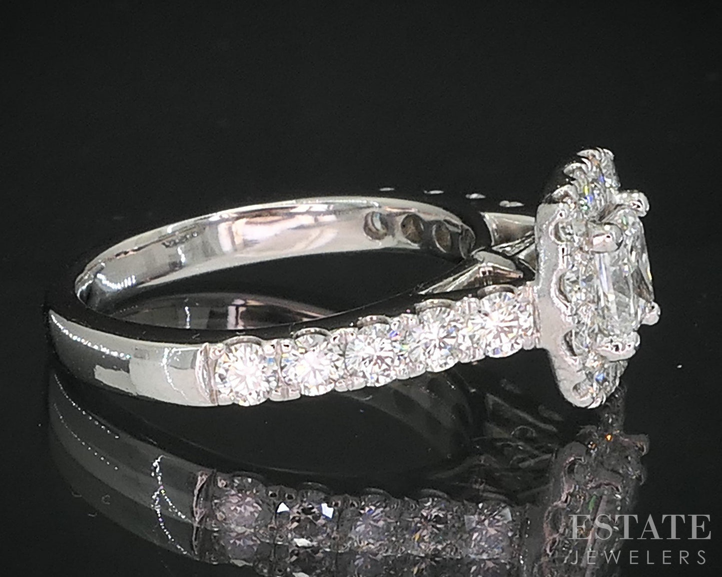 Platinum Princess Natural 1.50ctw Diamond Halo Engagement Ring 8.0g i19258