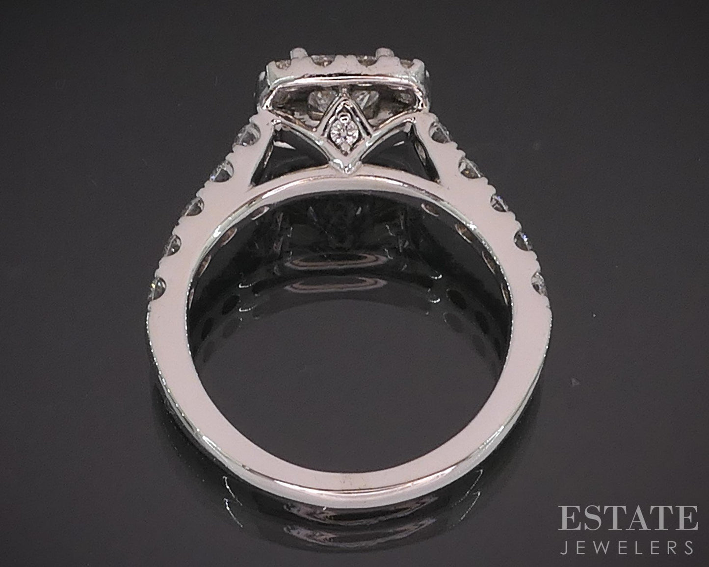 Platinum Princess Natural 1.50ctw Diamond Halo Engagement Ring 8.0g i19258