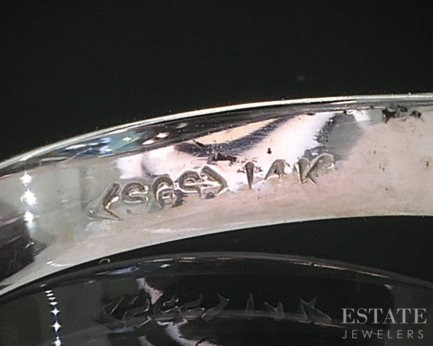 14k White Gold Natural Blue Topaz & Diamond Ladies Band Ring 5.2g i19248