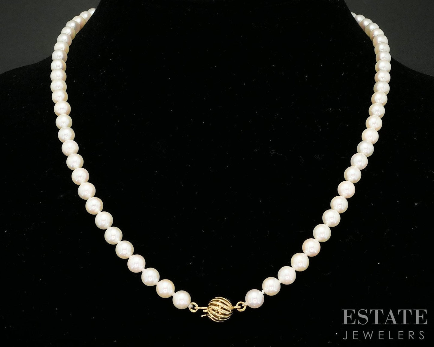18k Yellow Gold 5.7mm Cultured Pearl Ladies Necklace 18"L i19268b