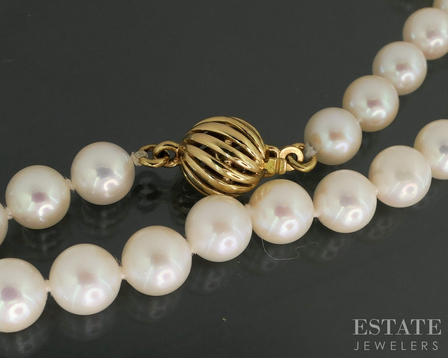 18k Yellow Gold 5.7mm Cultured Pearl Ladies Necklace 18"L i19268b