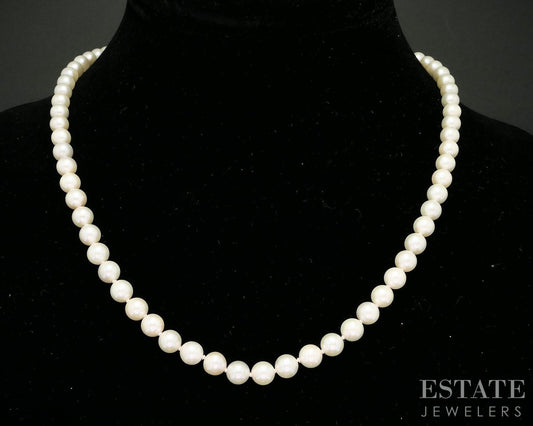 14k Yellow Gold 5.7mm Cultured Pearl Ladies Necklace 18"L i19271b