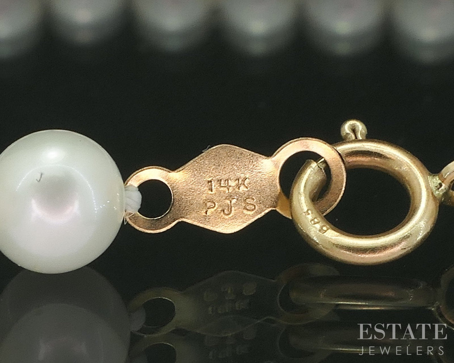 14k Yellow Gold 4.8mm Cultured Pearl Ladies Bracelet 7.25"L i19273b
