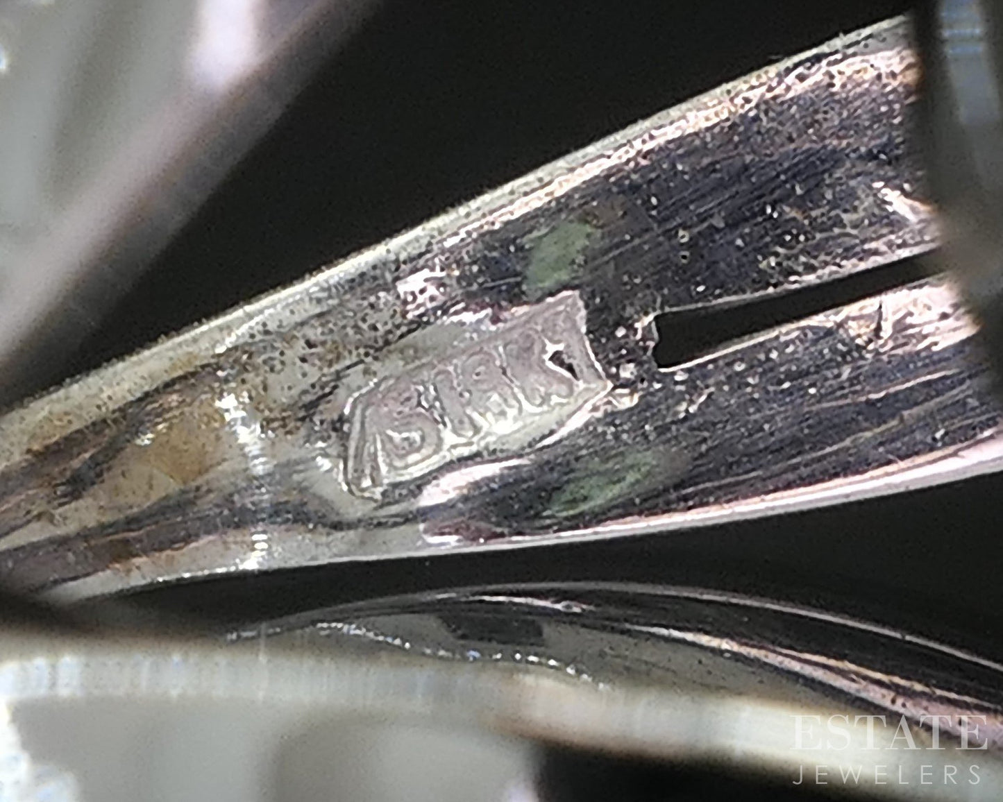 18k White Gold Pear Natural Green Tourmaline Ladies Bypass Ring 7.8g i19304