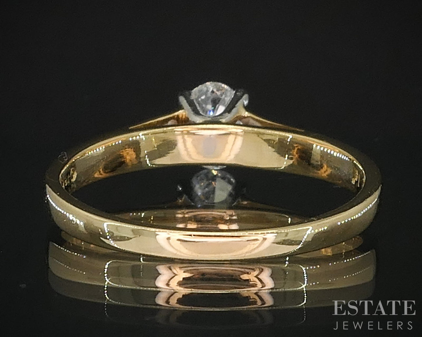 18k & Platinum Oval Natural .42ct Diamond Solitaire Engagement Ring 3.3g i19293