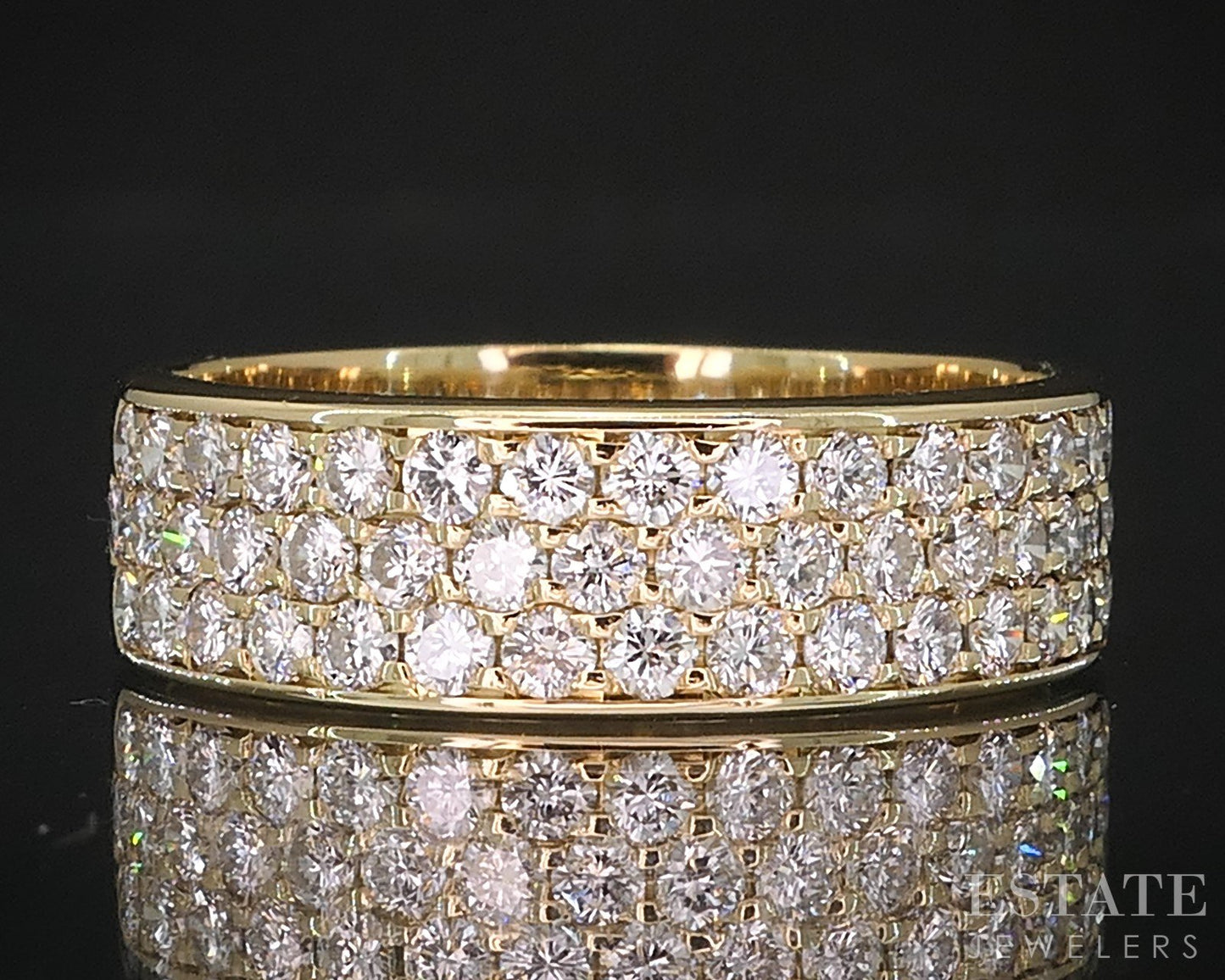 18k Yellow Gold Round Natural 1.00ctw Diamond Band Ring 5.1g i19297