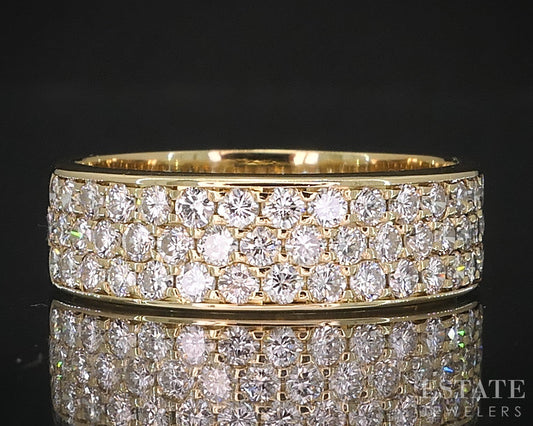 18k Yellow Gold Round Natural 1.00ctw Diamond Band Ring 5.1g i19297