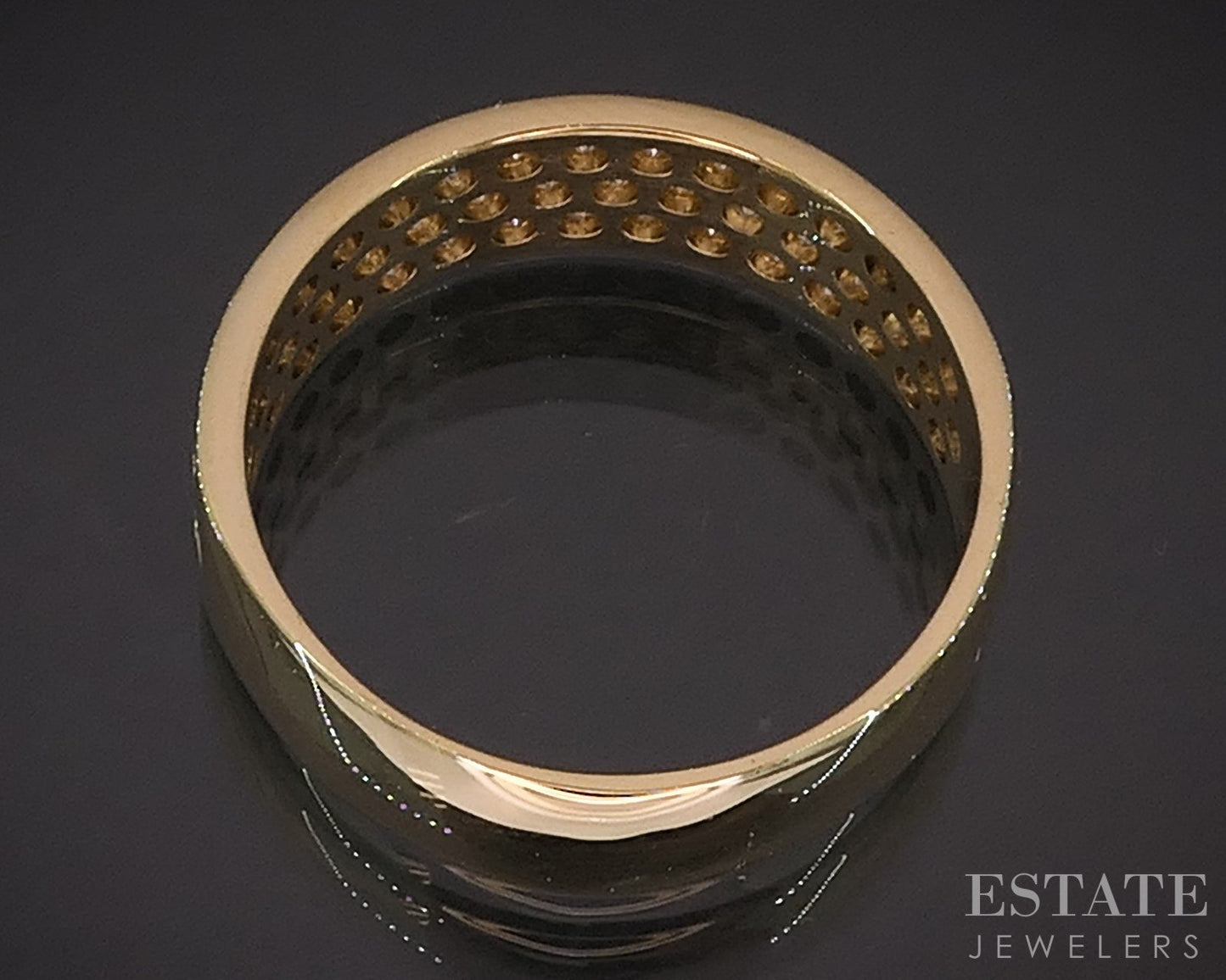 18k Yellow Gold Round Natural 1.00ctw Diamond Band Ring 5.1g i19297