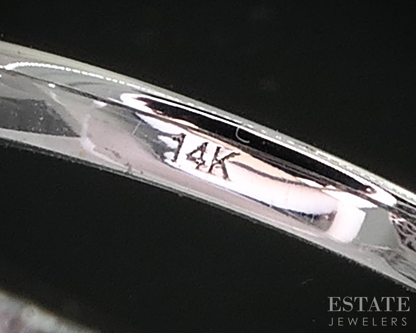 Art Deco 14k White Gold Natural Diamond & Sapphire Cocktail Ring 2.8g i19300