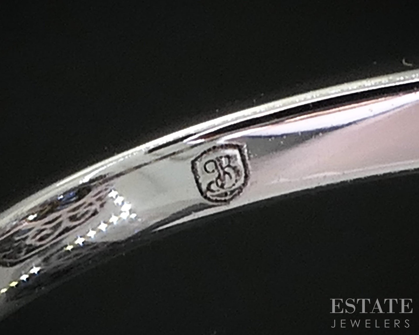 Art Deco 14k White Gold Natural Diamond & Sapphire Cocktail Ring 2.8g i19300