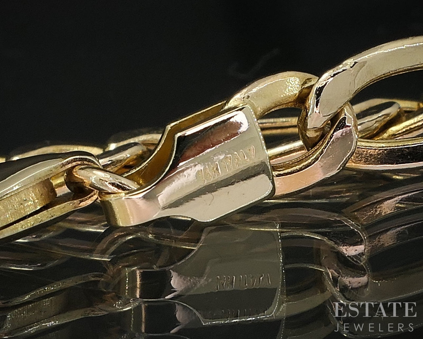14k Yellow Gold 5.2mm Figaro Chain Mens Necklace 9.2g 20"L i19319