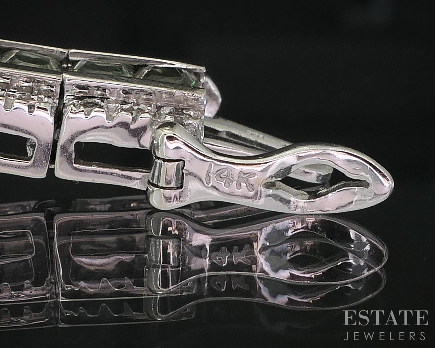 14k White Gold Rainbow Sapphire & Diamond Tennis Bracelet 25.7g 7.25"L i19325