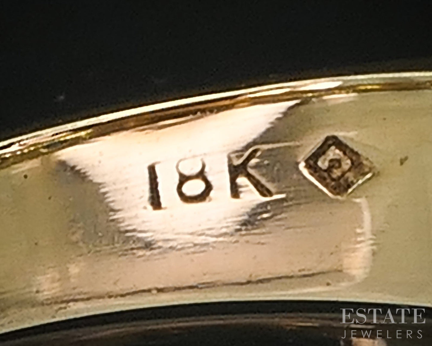 18k Yellow Gold Natural Blue Sapphire & Diamond Ladies Band Ring 5.2g i19316