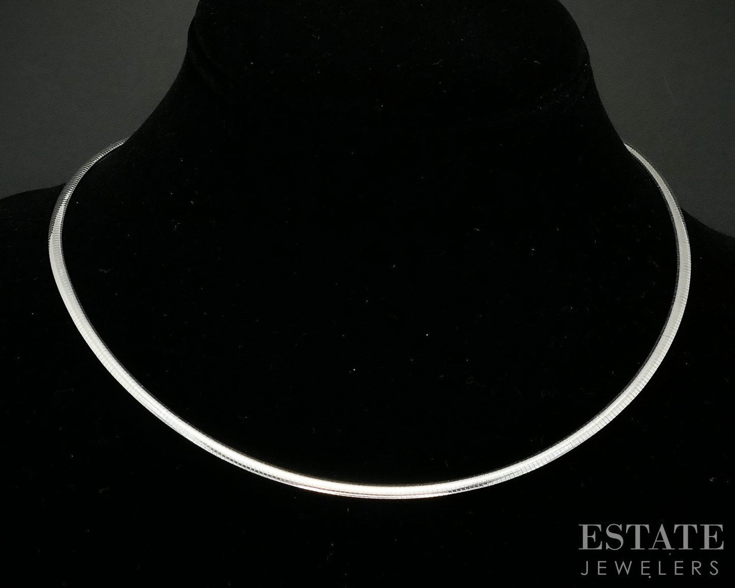 10k Yellow & White Gold 3mm Omega Chain Reversible Necklace 11.8g 16.5"L i19307