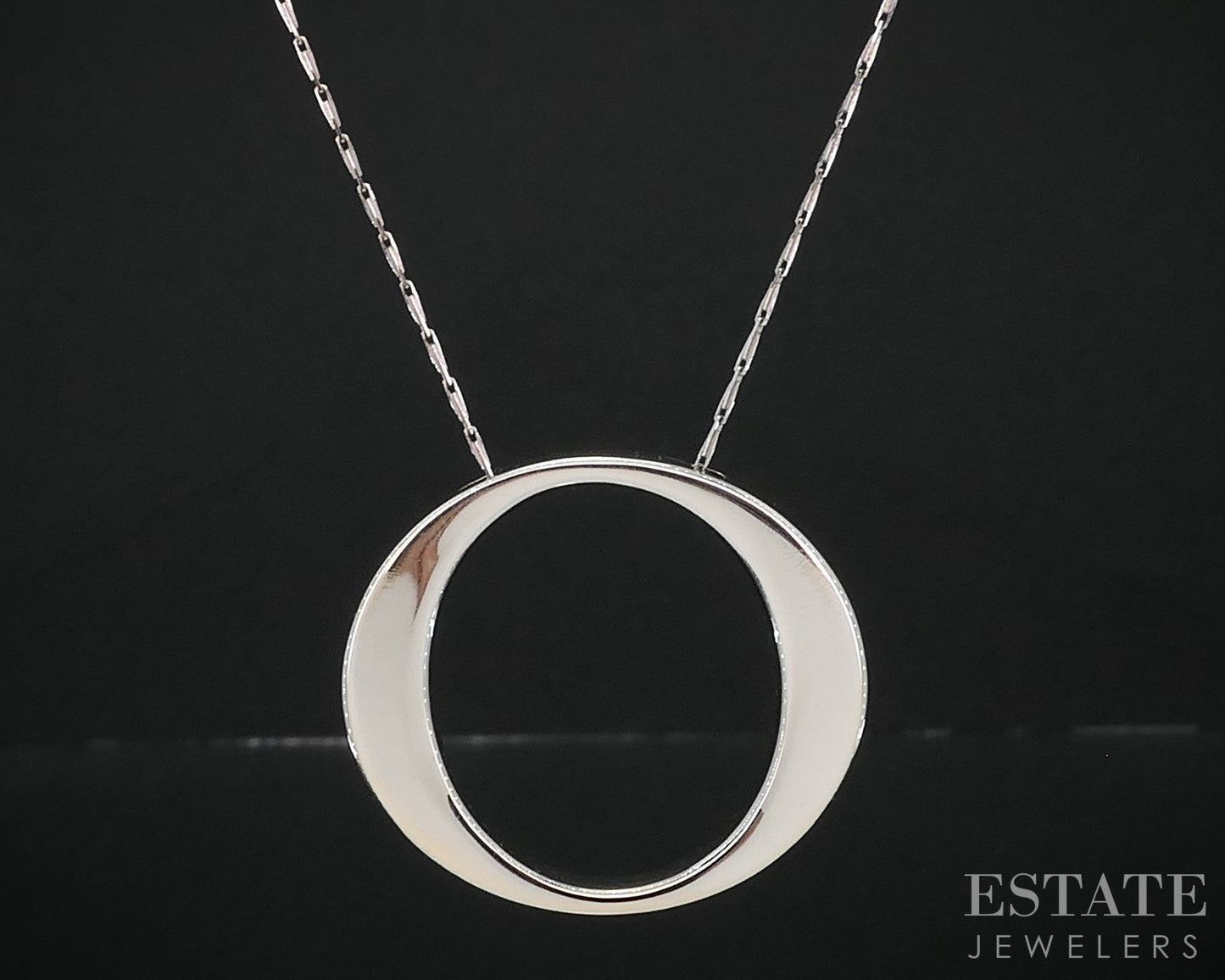 18k White Gold Roberto Coin Ruby Oval O-Pendant Ladies Necklace 7g 16.5"L i19313