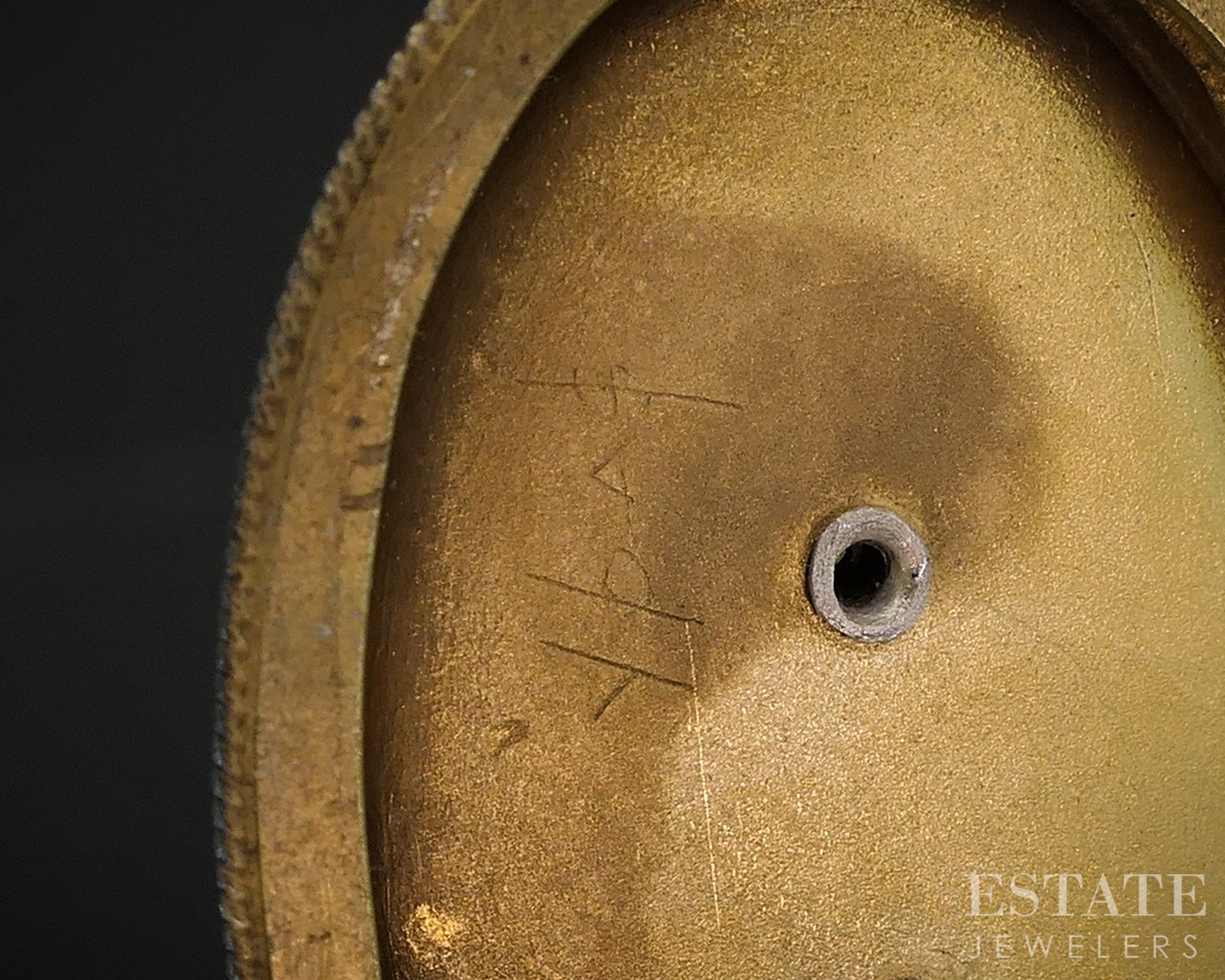 Antique Victorian 14k Yellow Gold Etruscan Revival Hair Mourning Locket i19317