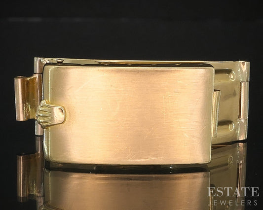 1960's 18k Yellow Gold Rolex Small Logo Rivet Bracelet Buckle Clasp 14.5g i19337