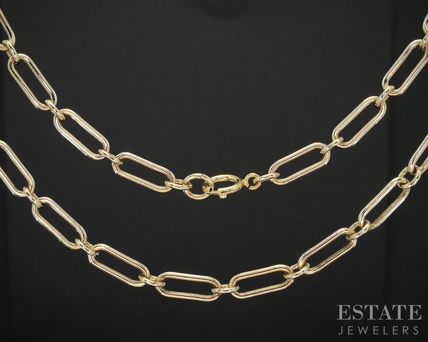 14k Yellow Gold 3.9mm Paperclip Chain Link Ladies Necklace 13.2g 18.5"L i19336