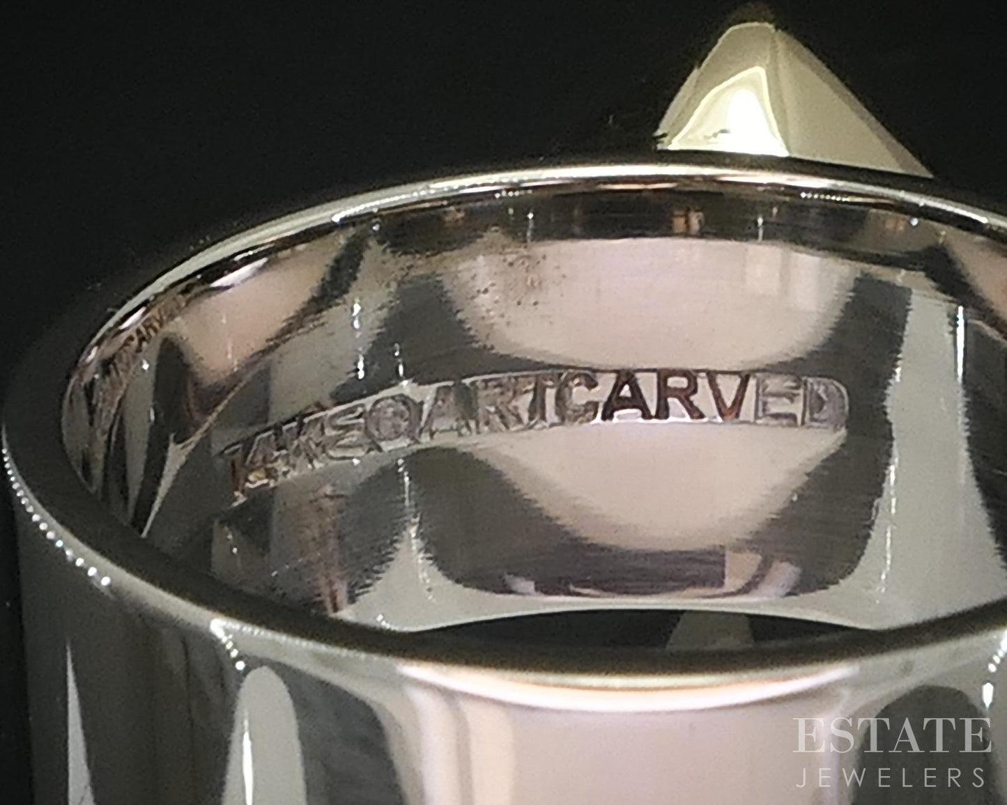 14k Two Tone Gold Princess Natural 1.24ct Diamond Solitaire Band Ring 7g i19344